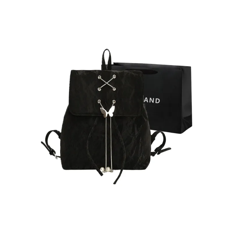PINK·LAND PU Backpack Women's Silver/White/Green/Black-18