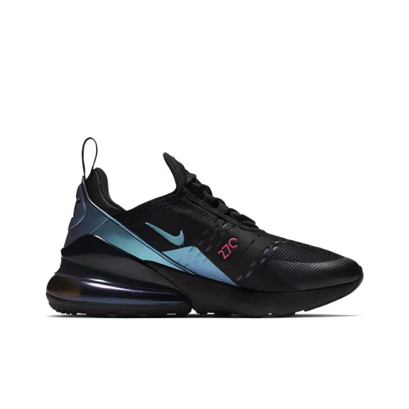 Nike Air Max 270 Non-slip Lightweight Low-Top Running Shoes GS Black Blue-1