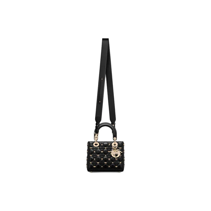 DIOR Lady DiorMy ABCDior Lambskin Shoulder Bag Crossbody Bag Handbag Small Size Women's Black-1