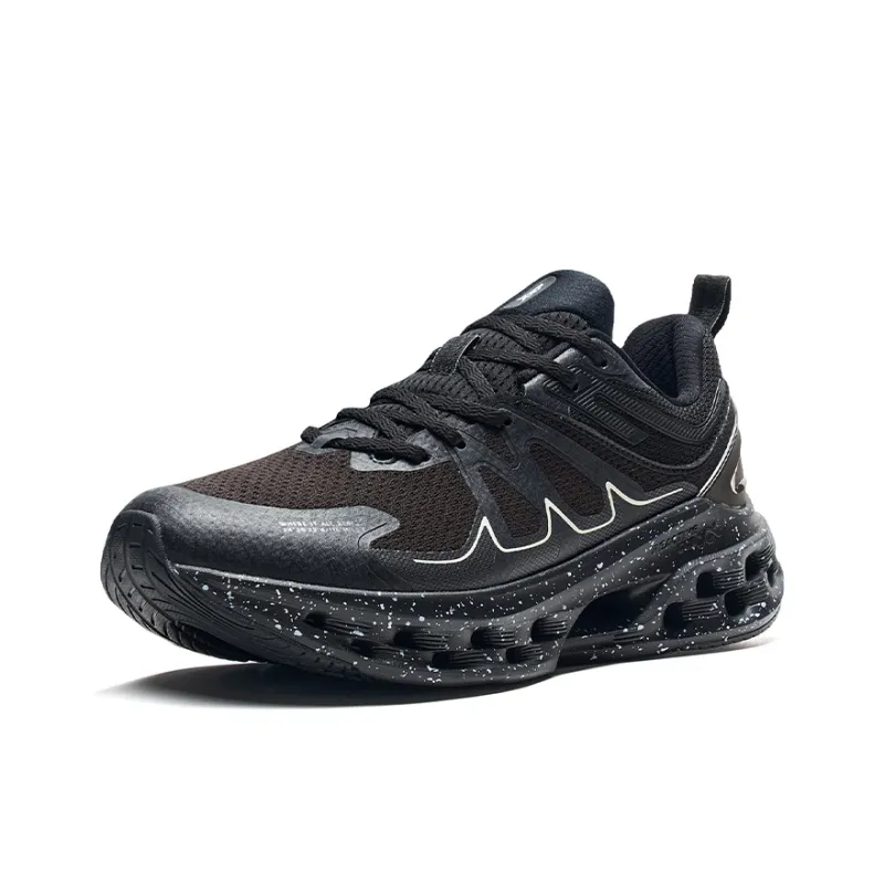 XTEP Shock Absorption Spinning 10.0 Non slip Lightweight Low Top Running Shoes Men's Black White-1