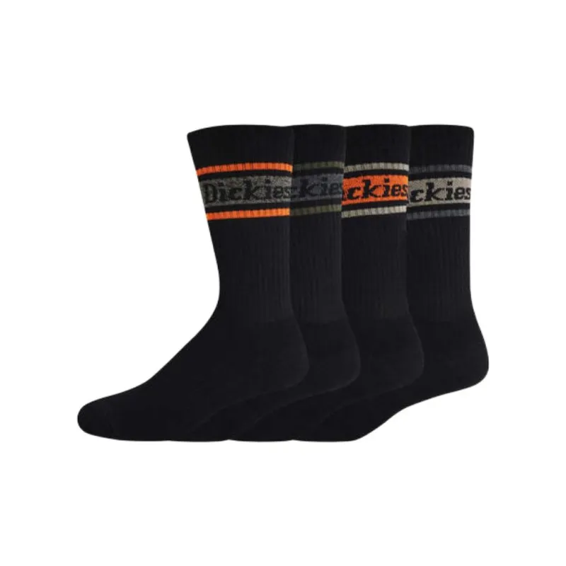Dickies Mid-Calf Socks Men's 4 Pack Black-0