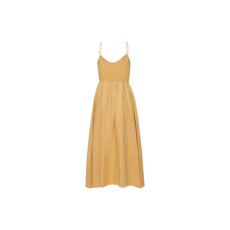 ARITZIA Wilfred Influence Linen Maxi Dress Slip Dresses Women's Soft Apricot Peach/Almond Peach-1