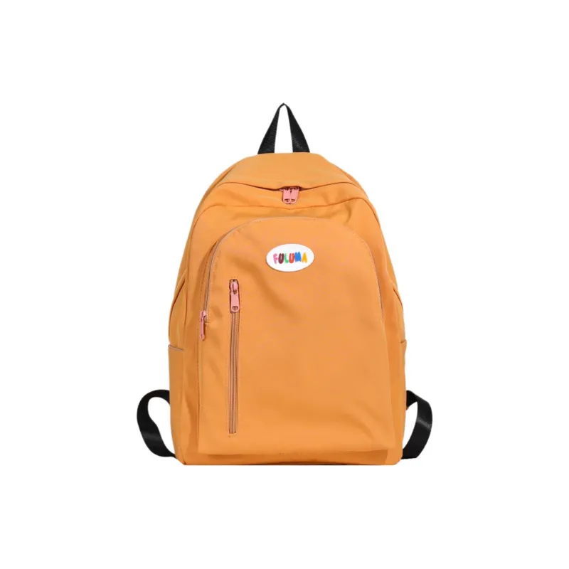 OURFUN Nylon Fabric Backpack Ecru/Black/Pink/Violet/Orange/Emerald Green/Blue-8