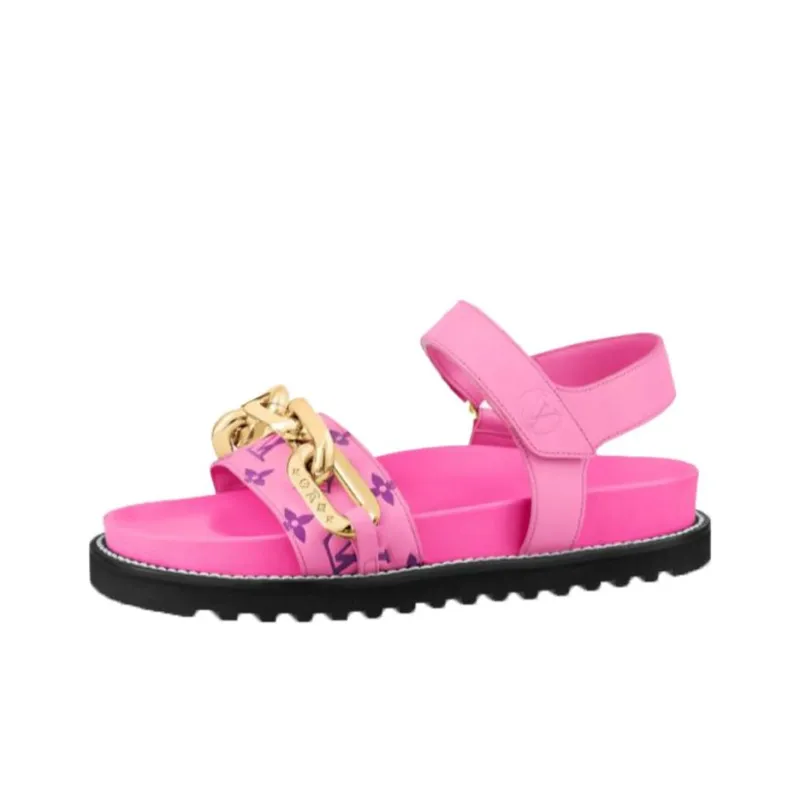 LOUIS VUITTON Paseo One Strap Sandals Women's Pink-0