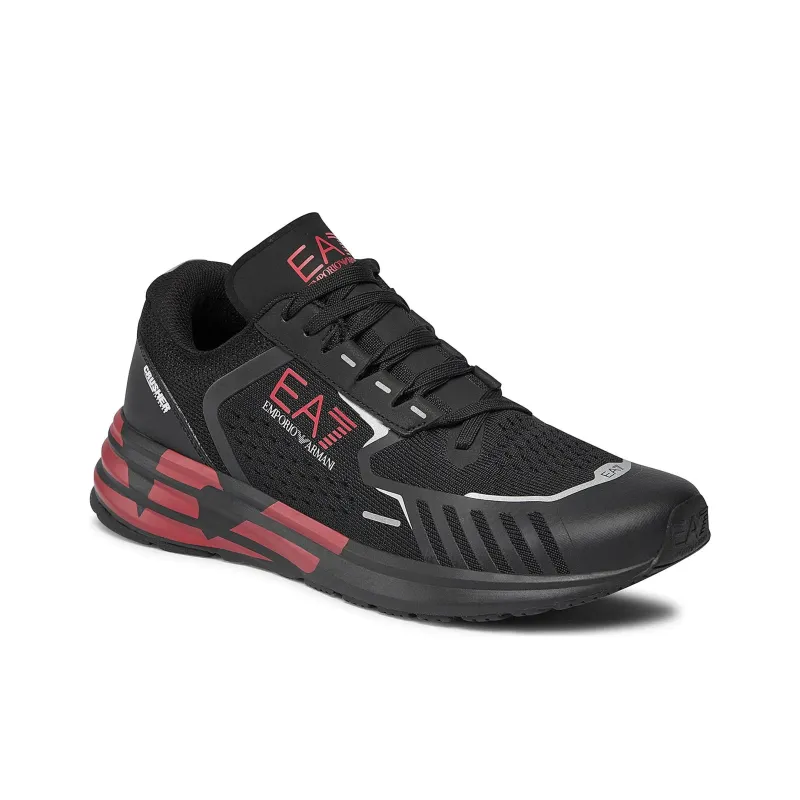 EMPORIO ARMANI EA7 Low Top Casual Shoes Unisex Black Red-1