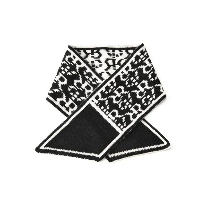 RARE Scarves Unisex Black White-0