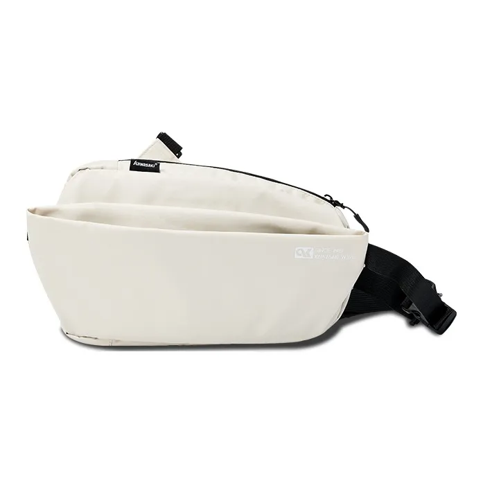 Kawasaki 600D Membrana Dermalis With Webbing Crossbody Bags Fanny Pack Unisex Premium Black/Ecru-5