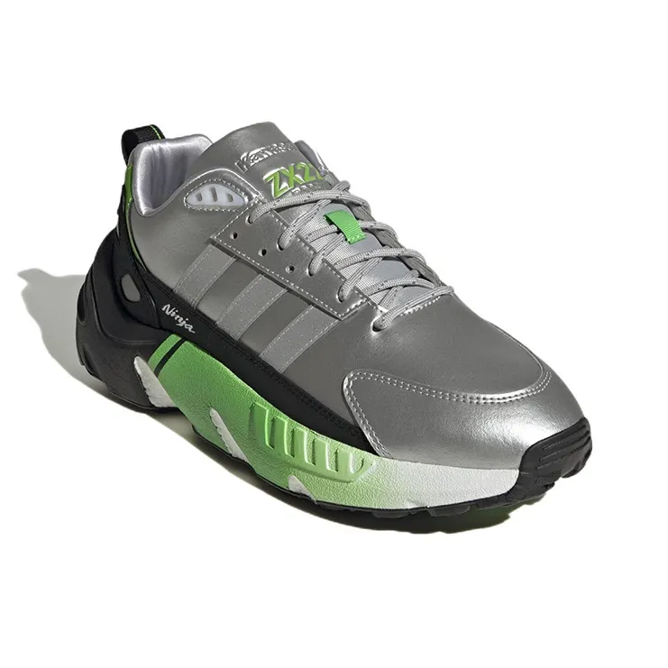 Adidas Zx 22 Boost Kawasaki Ninja Silver Metallic-2