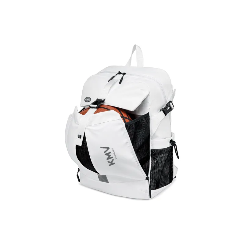 KMV Polyester Backpack Unisex Black/White-0
