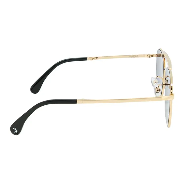 KESSLER Titanium Acetate Aviator Sunglasses Unisex Gold-2