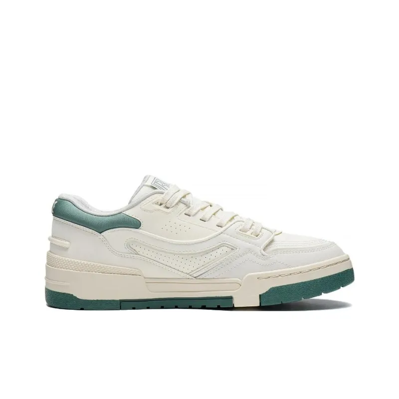 LiNing 001 BTC Anti Slip Wear Resistant Low Top Skateboard Shoes Men's Beige Green-1