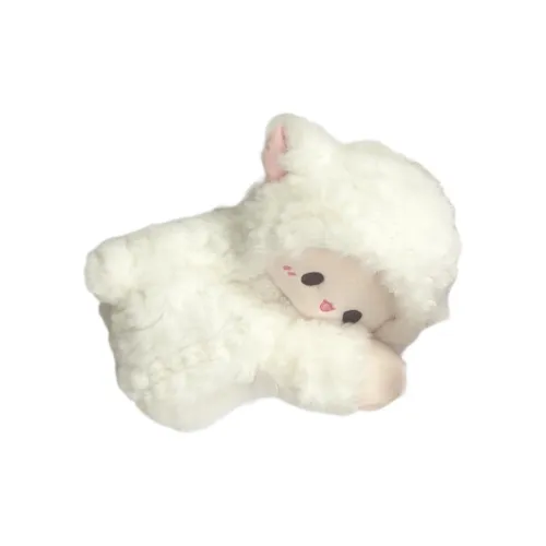 Holding bamboo Crossbody Bags Little Lamb Plush Pouch - White