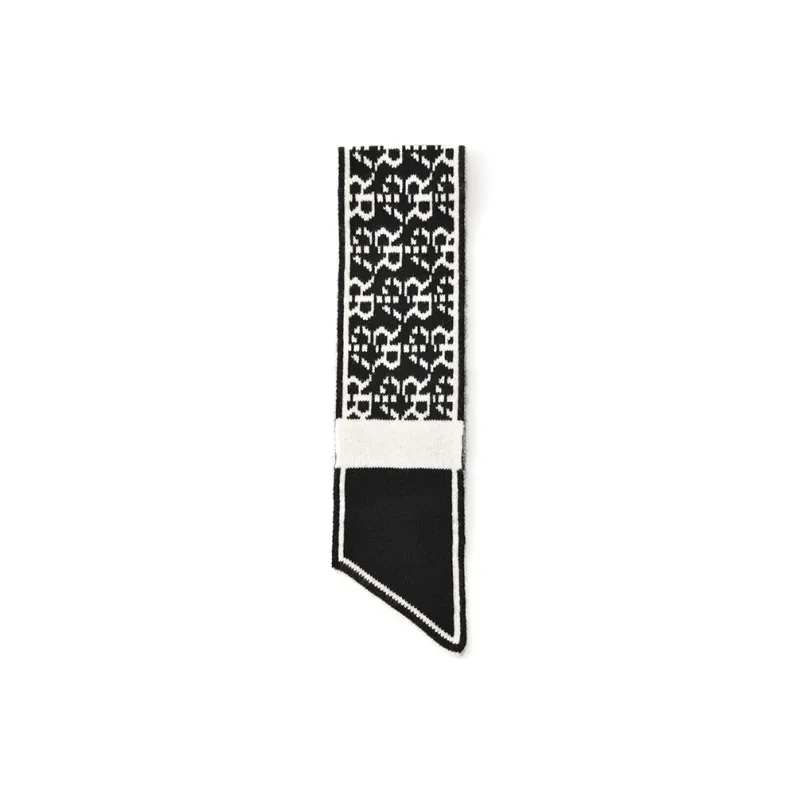RARE Scarves Unisex Black White-2
