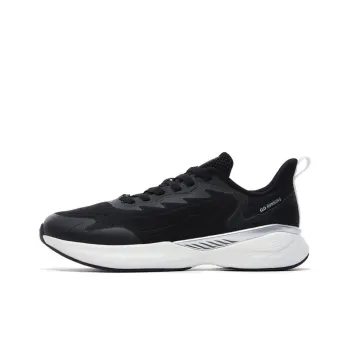 QIAODAN Flying Shadow Team1.0 Anti Slip Wear Resistant Low Top Long Distance Running Shoes Men's Black Silver