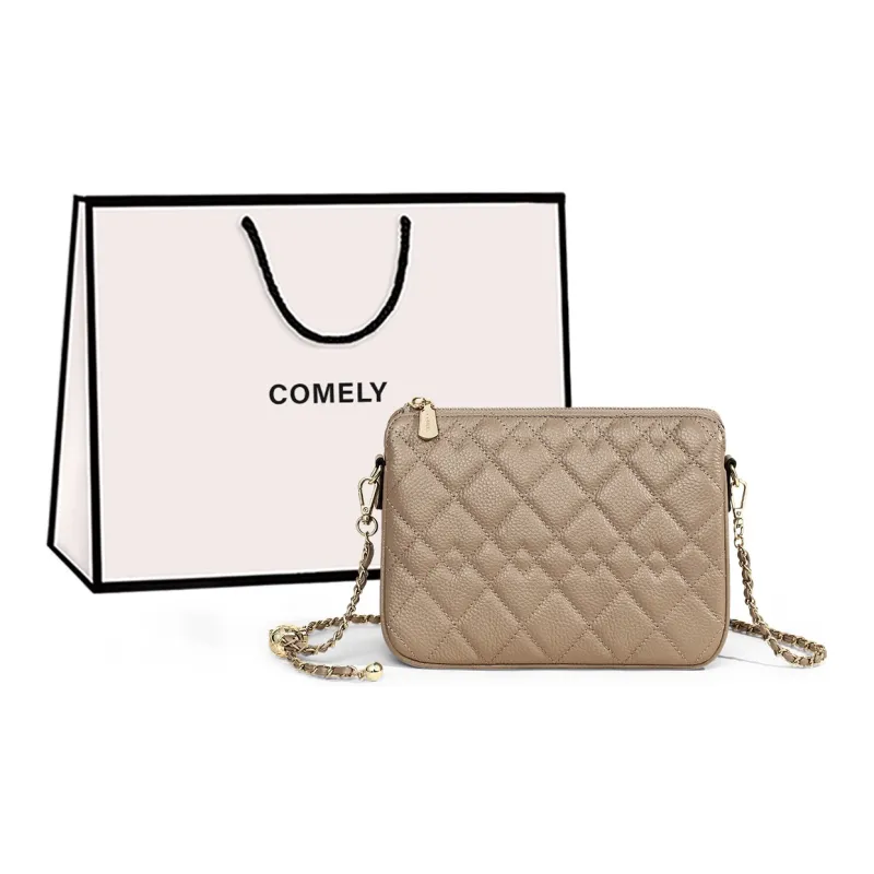 COMELY Cow Leather Patchwork Synthetic Leather Shoulder Bag Crossbody Bag Small Size Women's Multicolor-5