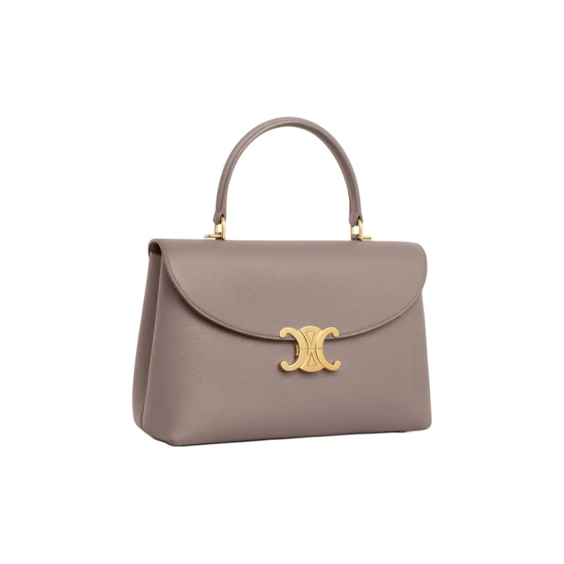 CELINE Calfskin Shoulder Bag, Crossbody Bag, Handbag Medium Size Women's Taupe-1