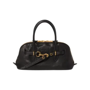 MIU MIU Nappa Leather Shoulder Bag Crossbody Bag Handbag Women's Black