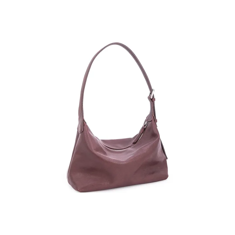 VENOF Cow Leather Shoulder Bag Medium Size Women's Light Tea Brown/Rock Desert Black/Vintage Red-16