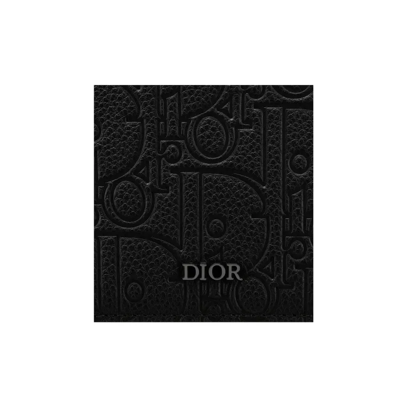 DIOR Leather Wallet Men's Black-4