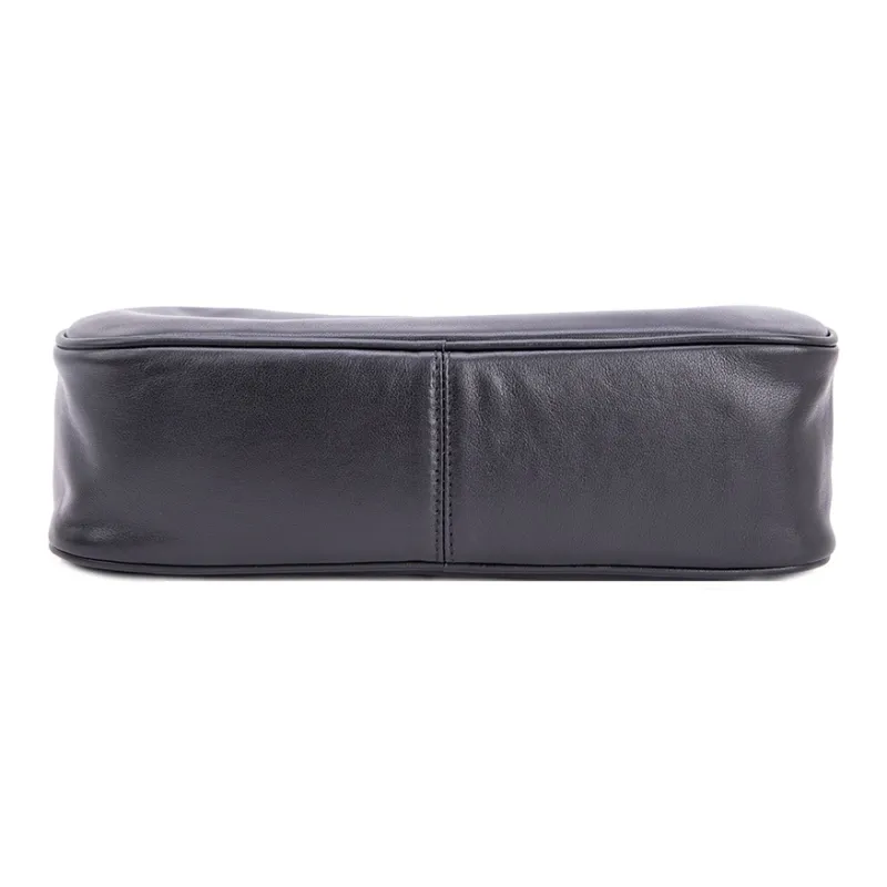 VENOF Cow Leather Shoulder Bag Medium Size Women's Caramel Tea/Coffee/Twilight Black-9