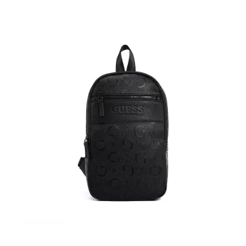GUESS Synthetic Leather Sling Bag Regular Men's Black