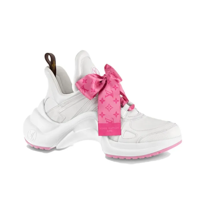 LOUIS VUITTON Archlight 1.0 Sneakers 'White With Pink Monogram Ribbon' Women's-1
