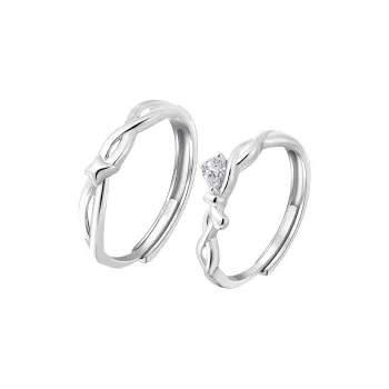 MAGICPOLE 925 Sterling Silver Zircon Rings Unisex Silver
