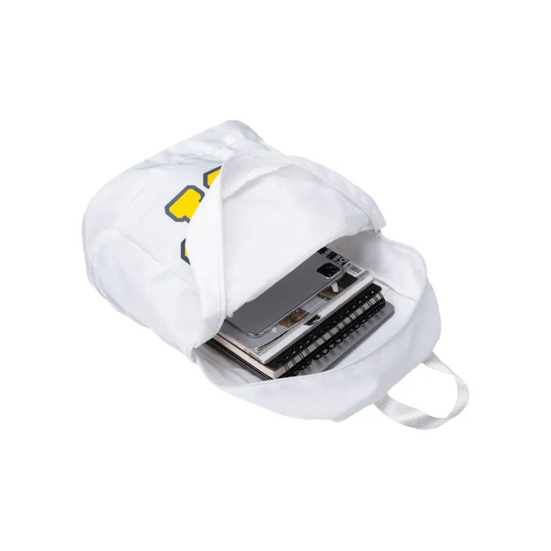 TURN UP Polyester Backpack Laptop Bag Regular Unisex White Yellow-3