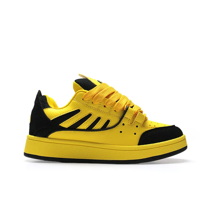 STUR YSN Wear resistant And Lightweight Low Top Skateboard Shoes Unisex Yellow Black-5