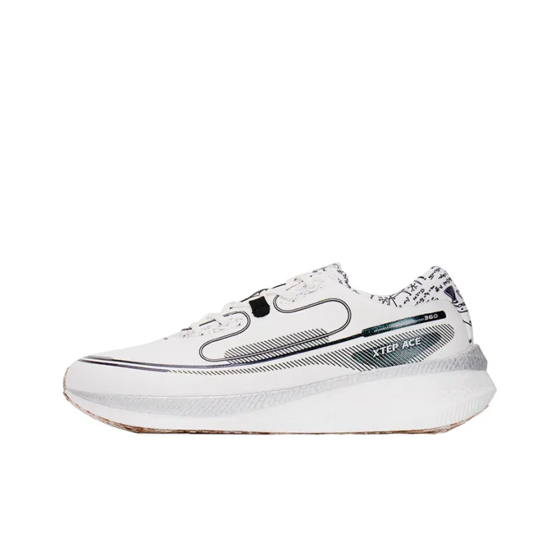 XTEP Racing 360 1.0 Cushioning Lightweight Low Top Running Shoes White Black-0