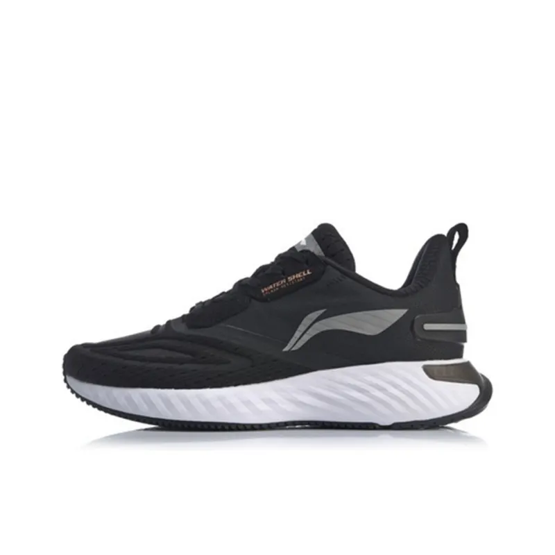 LiNing Cushioning Breathable Low-Top Running Shoes Women's Black White-0