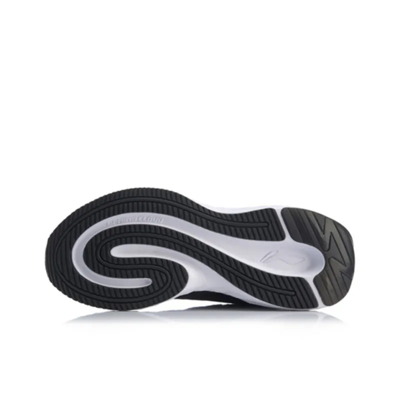 LiNing Cushioning Breathable Low-Top Running Shoes Women's Black White-5