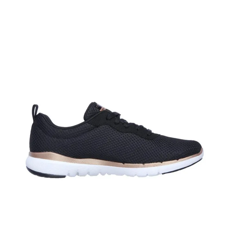 Skechers Flex Appeal 3.0 Cushioned Wear-Resistant Slip-Resistant Low-Top Running Shoes Women's Black Gold-1