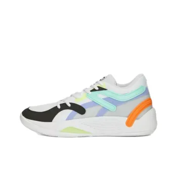 PUMA Trc Blaze Cushioned Slip Resistant Abrasion Resistant Low Top Basketball Shoes Unisex White Blue Orange