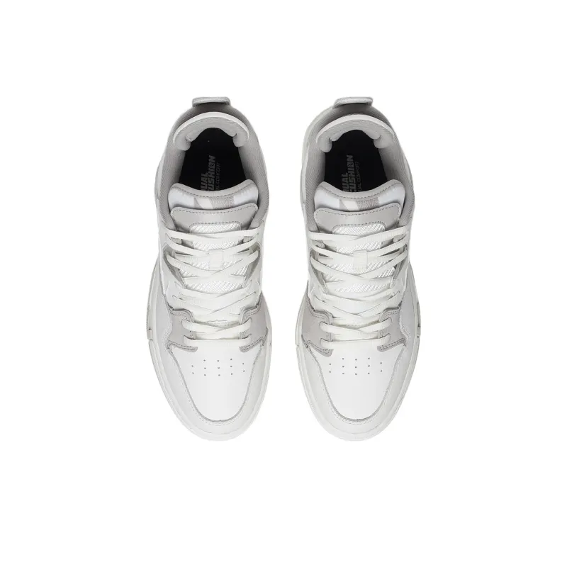 LiNing Wei Wu PRO Pro Anti Slip Wear Resistant Low Top Skateboard Shoes Women's Mist White Silver Fish Gray-3