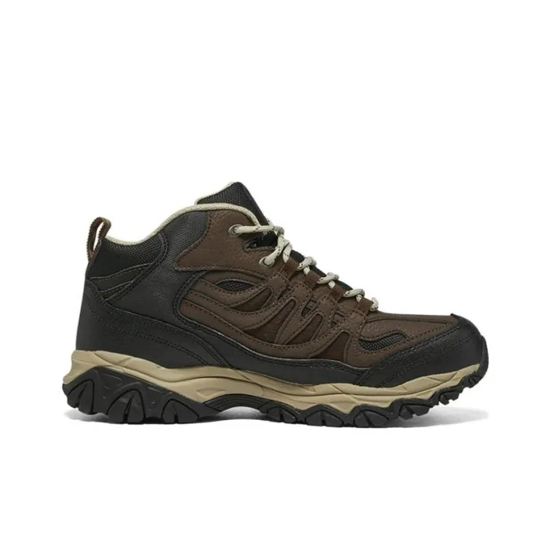 Skechers After Burn Memory Cushioning Anti Slip And Wear Resistant High Top Outdoor Shoes Men's Brown Black-1