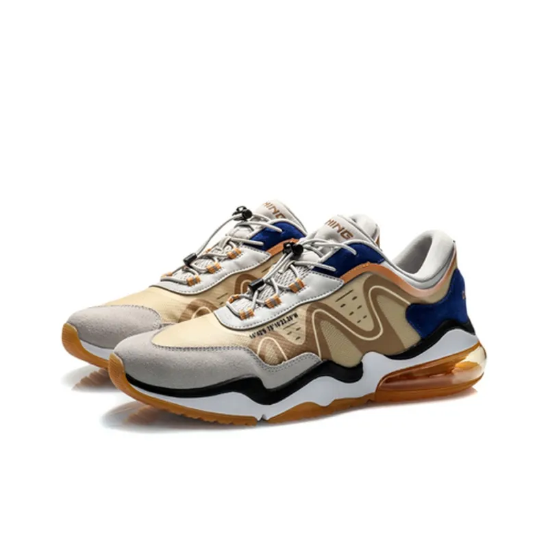 LiNing CF Anti Slip Wear Resistant Low Top Sports Casual Shoes Unisex Taupe-2