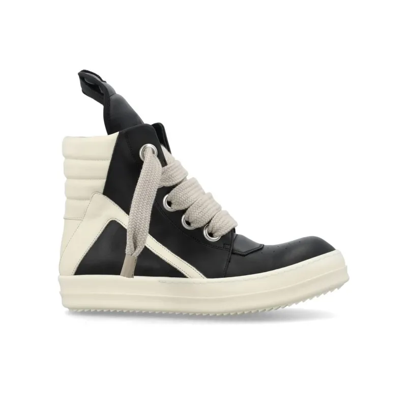 RICK OWENS GeoBasket Oversized Eylet Black White-1