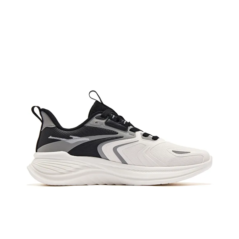 Erke Shuttle 2.0 Cushioning, Wear Resistant Low Top Casual Running Shoes Men's White Gray-1