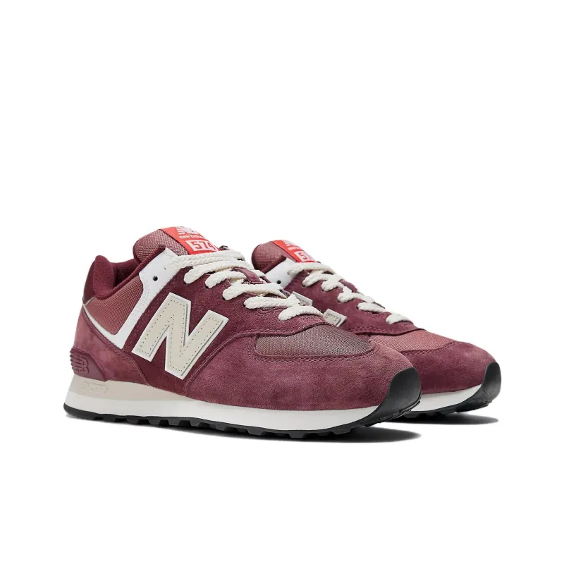 New Balance 574 Suede Maroon Grey-2