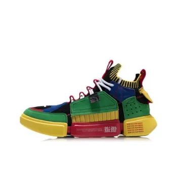 LiNing Essence 2 ACE Mid Top Skateboard Shoes Men's Red Yellow Green
