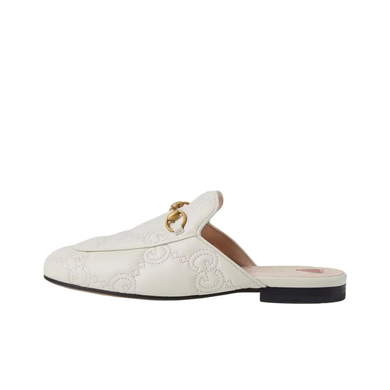 GUCCI Princetown Slipper White Embossed Leather-0