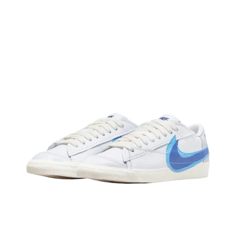 Nike Blazer Low 77 Jumbo Double Swoosh White University Blue-2