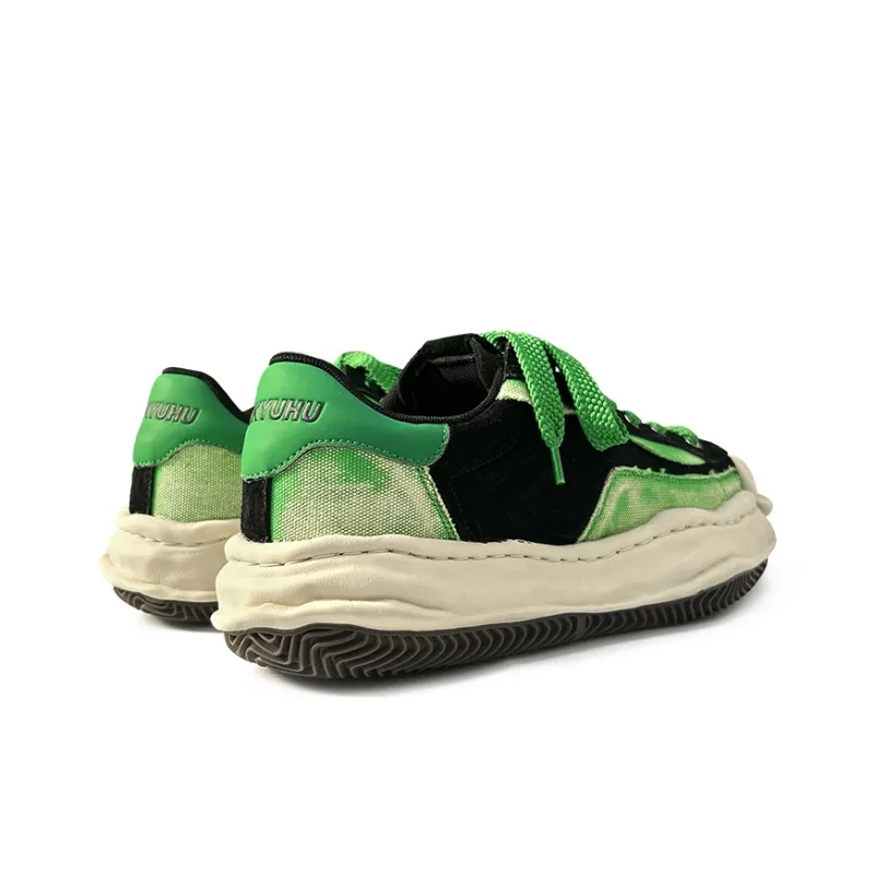 CJZKYUHU Lightweight And Breathable Low Top Skateboard Shoes Unisex Washed Green-4