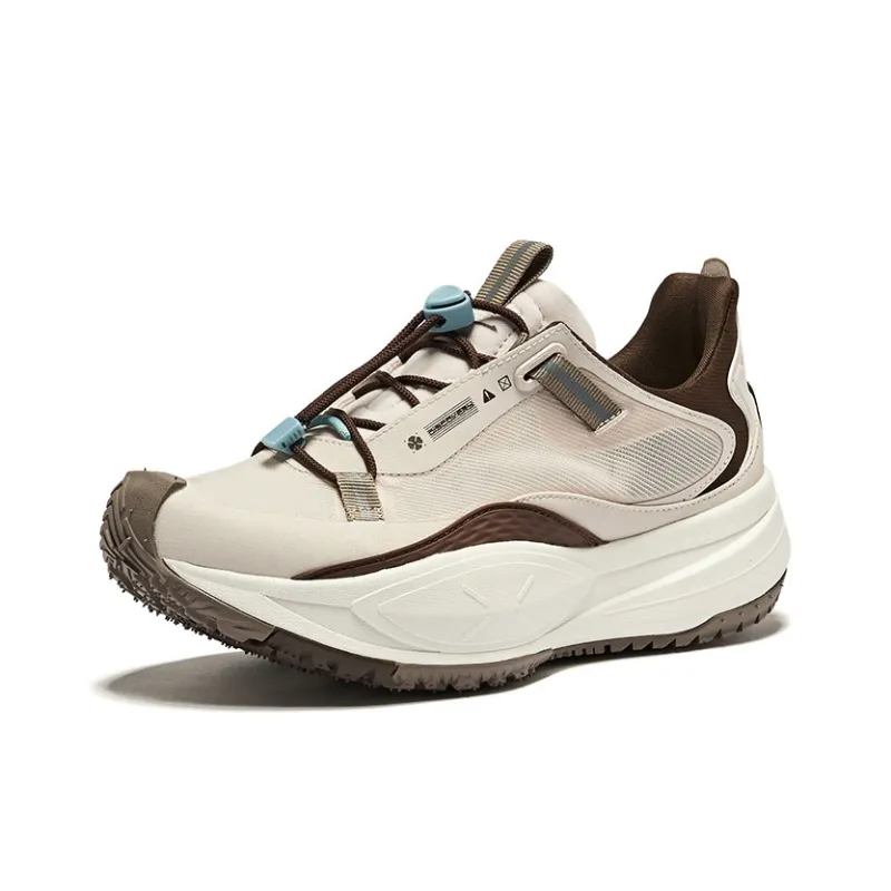 Erke Mountain Realm Breathable Slip-Resistant Low-Top Casual Shoes Women's Pink Brush Gray Coffee-2