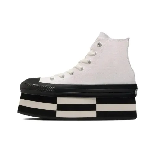 Converse All Star Anti Slip And Wear Resistant Height Increasing High Top Skateboard Shoes Women's White
