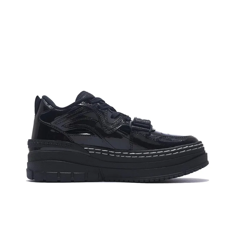 SMFK x LiNing Wave Platform Low Top Skateboard Shoes Women's Black-1