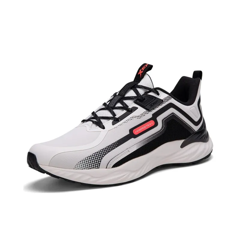 XTEP Polygon 1.0 Cushioning Wear Resistant Rebound Low Top Running Shoes Men's White Red-1