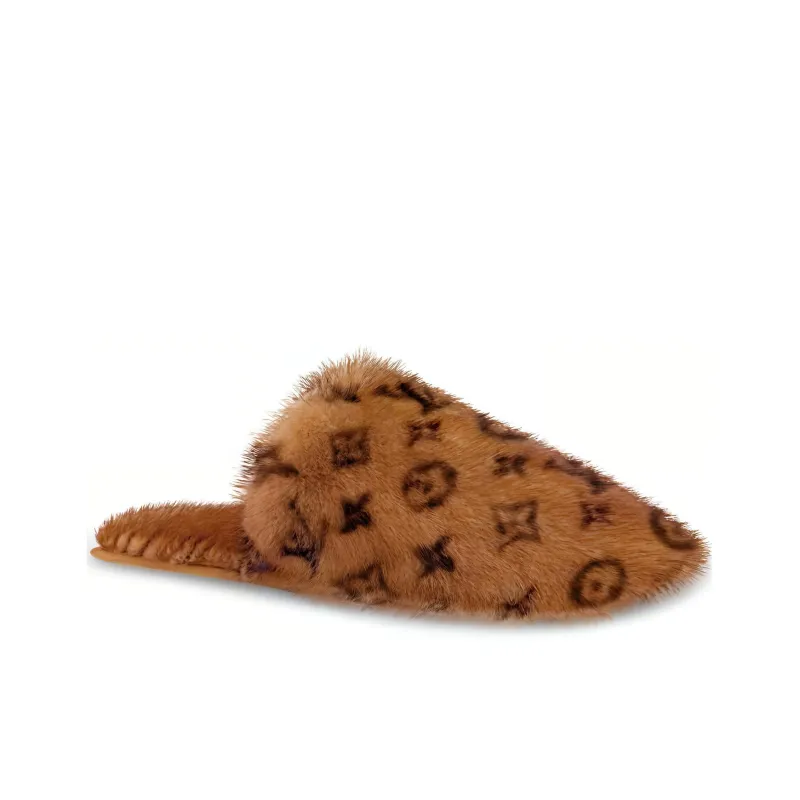 LOUIS VUITTON Suite Closed Toe Slippers Women's Brown-1