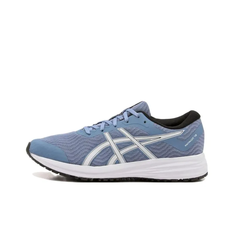 Asics Patriot 12 Durable Breathable Low-Top Running Shoes Blue Gray White-0